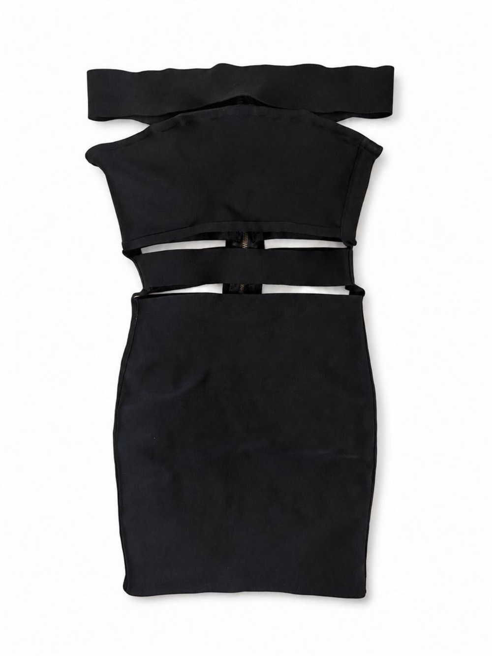 Black Strapless Cutout Bodycon Bandage Dress